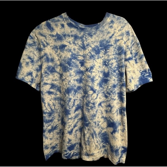 Champion Blue Tie Dye T-Shirt Short Sleeve Size L - Picture 2 of 3